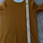 ZARA  Mustard Yellow Cotton Crewneck Long Sleeve Shirt Size Medium Photo 7