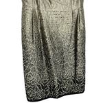 Carmen Marc Valvo  Jacquard Dress Size 12 Ombre-Effect Shading Rose Design Photo 3