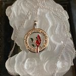 Sterling Silver Red Cardinal  Pendant Necklace Photo 0