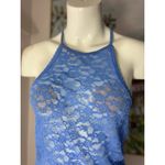 Victoria's Secret Victoria’s Secret Periwinkle Blue Floral Sheer Lace Mini Slip Dress Size L Photo 3