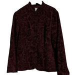 Coldwater Creek  Jacket Maroon Red Women Tapestry Button Up Long Sleeve SZ‎ M Photo 2