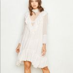 NWT We are HAH Polka Dot Lace Ruffle Swing Mini Dress Small Fairy Coquette Chic Black Photo 2