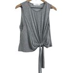 ASTR The Label Heathered Gray Knotted Tie Waist Crop Tank Top Size XL Photo 1
