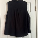Terra & Sky  Black Sleeveless Button Down Shirt Photo 2