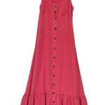 Free People Women’s Coral Spaghetti Strap Ruffle Hem Open Back Maxi XS Photo 0
