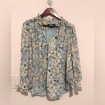 DKNY  Multicolor Button Down Blouse in Blue Sz‎ L Photo 1
