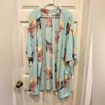 Kori  America Mint Green Florak‎ Adjustable Kimono size Medium Photo 1