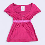 RARE Vintage Y2K Hollister Fairy Pink Lace Waist Button Babydoll Top Blouse Shirt Preppy Short Sleeve 2000s Bella Swan Twilight Size XS Photo 0