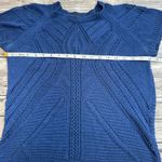 Fever Women's Open Crochet Short Sleeve Sweater Blouse Royal Blue S SM Small Rib Photo 7