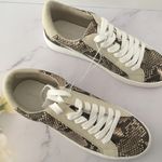 Snake Print Sneakers, Size 9 Tan Photo 3