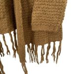 Olive Street Women’s Hooded Fringe Waffle Knit Cardigan Sweater Brown Size M Photo 4