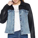 BLANK NYC FAUX LEATHER DENIM MOTO JACKET Photo 0
