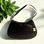 XOXO Small Black With White Stitch Small Shoulder Purse Vinyl Faux Leather NWT Photo 0
