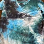White Birch  Blue and Black Tie-Dye Top Photo 0