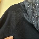 Amina Rubinacci Made in Italy Wool Sequin Cowl Neck Sweater Navy Blue Size 40 XS Photo 3