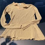 Charlotte Russe size large taupe netted fishnet long sleeve top Photo 1