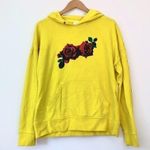 EMPYRE Freida Over You Rose Hoodie Yellow Red Floral Fleece Sweatshirt Small S Photo 1