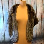 Vintage Regina Glenara by Glenoit Faux Fur Wrap with Satin Lining & Pockets OS Brown Size undefined Photo 0