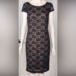 Connected Apparel  Black Lace Midi Dress Size 8 Photo 1