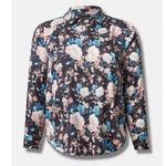 Torrid  Madison Floral‎ Satin Button Up Long Sleeve Shirt Size 4X Photo 4