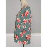 NEW "C" women's small green/floral ruffle sleeve short sleeve BOUTIQUE top Photo 4