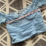 Tic Toc  blue mesh milkmaid‎ bustier top Photo 3