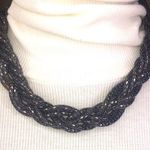 EXPRESS Braided Gun Metal Necklace Chunky Statement Metallic 18" Photo 0