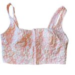 Wild Fable Pink Floral Textured Corset Cropped Tank Top size Large Photo 0