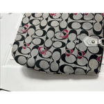 Coach Poppy Signature Hearts Glam Grey/ Black Canvas Large Tote Bag Photo 4