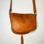 INC International Concepts Willow cognac leather crossbody hippie saddle bag Brown Photo 7