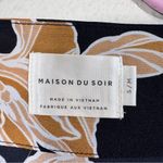 Maison Du Soir Black Tan Floral Bathrobe Women’s S/M Short Sleeve Size M Photo 9