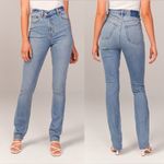 Abercrombie & Fitch A&F 90’s‎ Slim Straight Jean 31 Regular Criss Cross Asymmetric Medium Wash Photo 1
