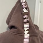 Free People Movement Dusty Brown Cropped Short Sleeve Boxy Hoodie. Size M Photo 9