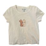 Brandy Melville  John Galt Beige Baby Tee with Bear and Baby Design NWOT Photo 0