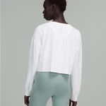 Lululemon  Muscle Love Long Sleeve Motif Logo White Oversized Crop Photo 3