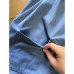 Go Softly Patio Embroidered Floral Denim Mumu Dress Zip Front Pockets Sz Medium Blue Photo 5