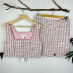 NWT House of Harlow 1960 Pixie Dust Tweed Pink Top and Mini Skirt Set Photo 1