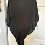 Revamped  black long sleeve tie front blouse size small Photo 8