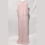 TFNC New Plus Pleated Chiffon Slit Maxi Bridesmaid Dress Pink Mink Size 18 Photo 12