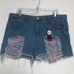 Boohoo Shredded Jean Shorts Photo 2
