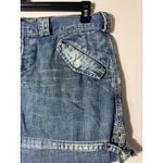 EXPRESS Vintage Y2K Mini Denim Cargo Jean Skirt Grunge Skater 8 Photo 1