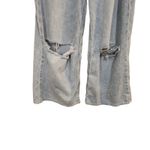 American Eagle Blue Light Denim Destroyed High Rise Ultra Wide Leg Jeans 2 Short Photo 3