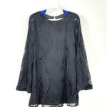 Show Me Your Mumu Swing Mini Dress Size Small Black Embroidered Bell Sleeve Photo 2