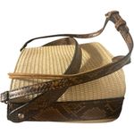 Snakeskin Mini Bucket Bag w/drawstring top! Brown Photo 7