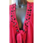 Lane Bryant NWT Women’s Red Tunic Cardigan jacket Embellished Neck size 26/28 Photo 3