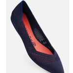 Rothy’s The Point Maritime Lattice Stitch Navy Blue Washable Knit Ballet Flats Size 8 Photo 0