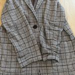 Max Studio  Women’s Black & White Plaid Single Button Blazer Sz M Photo 4