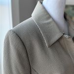 Vintage John Paul Richard Petite Tan Black Houndstooth Plaid Zip Short Jacket 14 Size 14P Photo 3