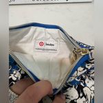 Carolina Herrera  Neiman Marcus Black and Blue Graphic Pouch cosmetic bag Photo 6