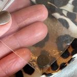 Talbots  Brown And Black Round Neck Animal Print Short Ruched Sleeve Blouse XS‎ Photo 11